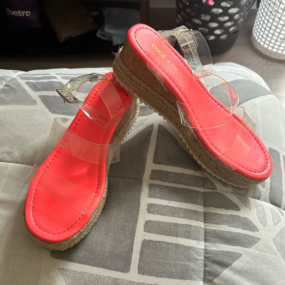 Clear wedge sandal!!